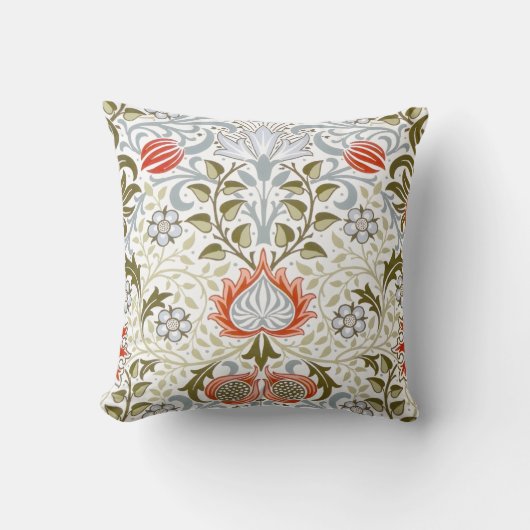 ヴィンテージフローラ壁紙by William Morris (1879) クッション (正面)