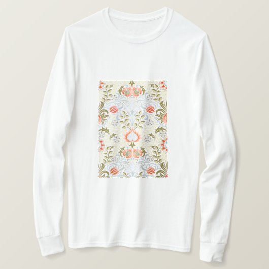 ヴィンテージフローラ壁紙by William Morris (1879) Tシャツ (デザイン正面)