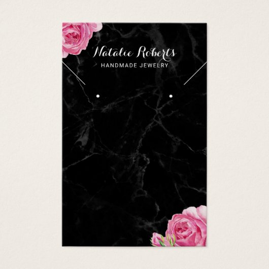 ヴィンテージフローラ大理石ジュエリーイヤリングディスプレイ (正面)