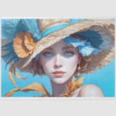 ヴィンテージフローラ女性のデコパージュ 薄葉紙 (正面)