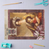 ヴィンテージフローラ女性ブルゴーニュWilliam Morris Art 薄葉紙 (クラフト)