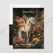 ヴィンテージフローラ妖精の馬マジカルウッドランド ポストカード (正面/裏面)