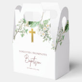 ヴィンテージフローラ宗教金ゴールドクロスバプテスマ フェイバーボックス (オープン)