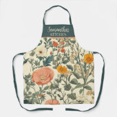 ヴィンテージフローラ山花とケシ エプロン (正面)