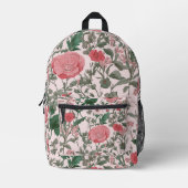 ヴィンテージフローラ山花とケシ プリントバックパック (正面)