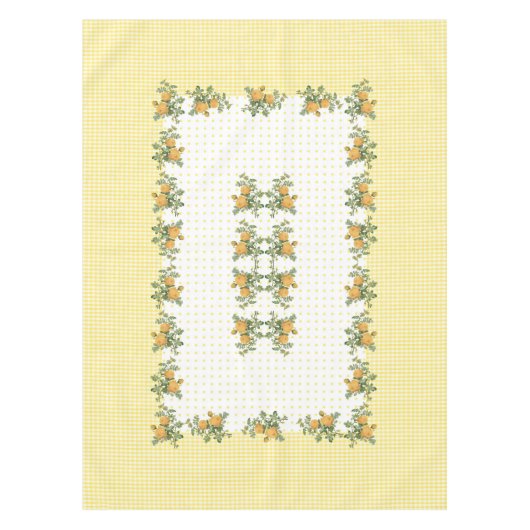 ヴィンテージフローラ市松模様に、ドット(&dots)テーブルクロス52"x70" テーブルクロス (正面)