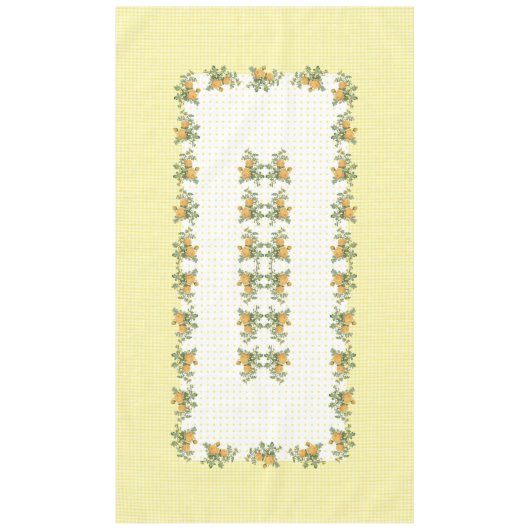 ヴィンテージフローラ市松模様に、ドット(&Dots)テーブルクロス60"x104" テーブルクロス (正面)