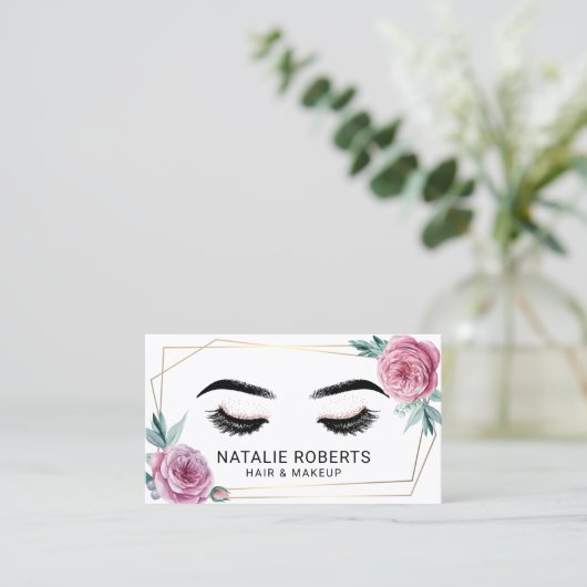 ヴィンテージフローラ幾何学的金ゴールドフレーム美しいサロン 名刺