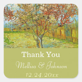 ヴィンテージフローラ感謝してい結婚式の引き出物 スクエアシール