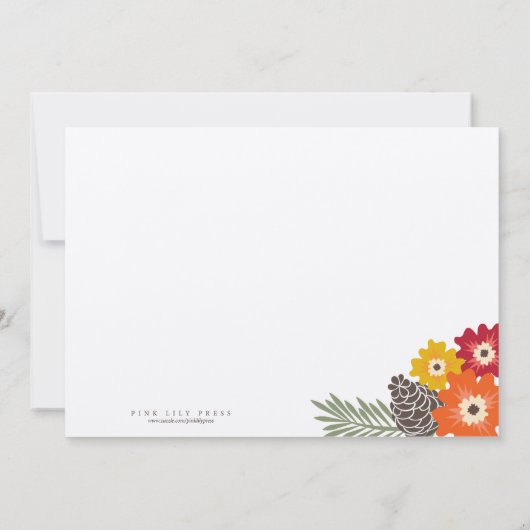 ヴィンテージフローラ感謝祭招待状 招待状 (裏面)