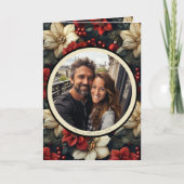 ヴィンテージフローラ折り畳みクリスマスカード シーズンカード (正面)