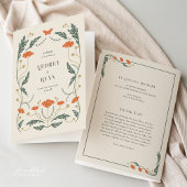 ヴィンテージフローラ折り畳み結婚式 プログラム