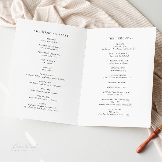 ヴィンテージフローラ折り畳み結婚式 プログラム