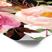 ヴィンテージフローラ抽象芸術線のパタ結婚ーンの記号 ポスター (角)