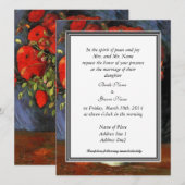 ヴィンテージフローラ招待バンゴッホ赤いケピー 招待状 (正面/裏面)