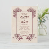 ヴィンテージフローラ招待状Iレトロ植物学 招待状 (スタンド正面)