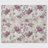 ヴィンテージフローラ新聞パターン ラッピングペーパー (フラット)