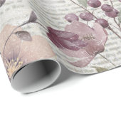 ヴィンテージフローラ新聞パターン ラッピングペーパー (ロールコーナー)