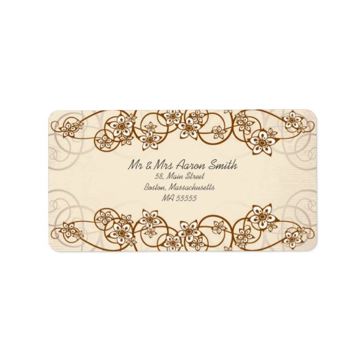 ヴィンテージフローラ旋回のカスタマイズ可能住所 シール (正面)