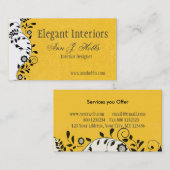 ヴィンテージフローラ旋回インテリアエレガント設計 名刺 (正面/裏面)