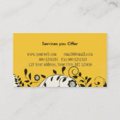 ヴィンテージフローラ旋回インテリアエレガント設計 名刺 (裏面)