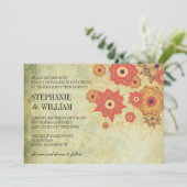 ヴィンテージフローラ旋回結婚式招待状 招待状 (スタンド正面)