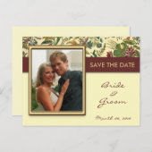 ヴィンテージフローラ日付の写真はがきを保存 案内ポストカード (正面/裏面)