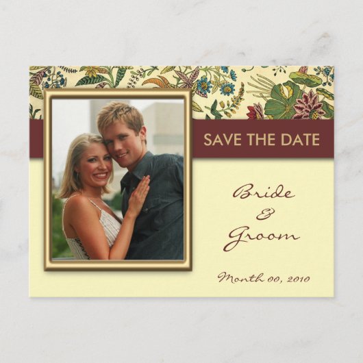 ヴィンテージフローラ日付の写真はがきを保存 案内ポストカード (正面)