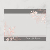 ヴィンテージフローラ日付の結婚はがきを保存 案内ポストカード (裏面)