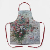 ヴィンテージフローラ旧手書きカスタムイニシャル エプロン (正面)