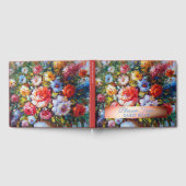 ヴィンテージフローラ明るい国の花パーソナライズされた ゲストブック (全面)