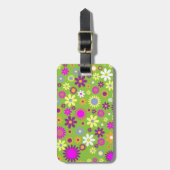 ヴィンテージフローラ春デイジーイラストレーション ラゲッジタグ (正面縦)