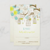 ヴィンテージフローラ春RSVPカード 出欠カード (正面/裏面)