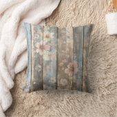 ヴィンテージフローラ木製パネル枕 クッション (ブランケット)