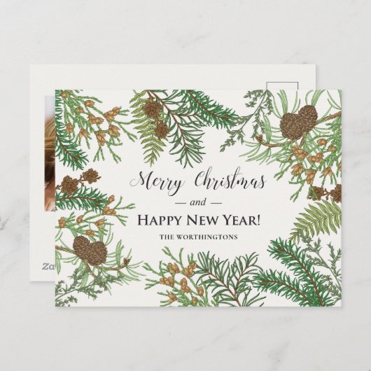 ヴィンテージフローラ松 シーズンポストカード (正面/裏面)