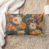 ヴィンテージフローラ枕 ランバークッション (ブランケット)