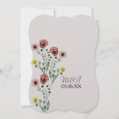 ヴィンテージフローラ植物刺繍結婚芸術 招待状 (裏面)