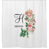 ヴィンテージフローラ植物単図カスタマイズ図 シャワーカーテン (正面)