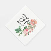 ヴィンテージフローラ植物単図カスタマイズ図 スタンダードランチョンナプキン (角)