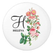 ヴィンテージフローラ植物単図カスタマイズ図 セラミックノブ (正面)