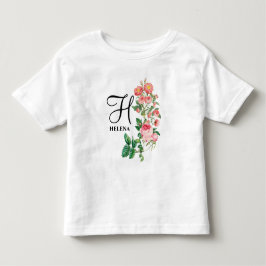 ヴィンテージフローラ植物単図カスタマイズ図 トドラーTシャツ