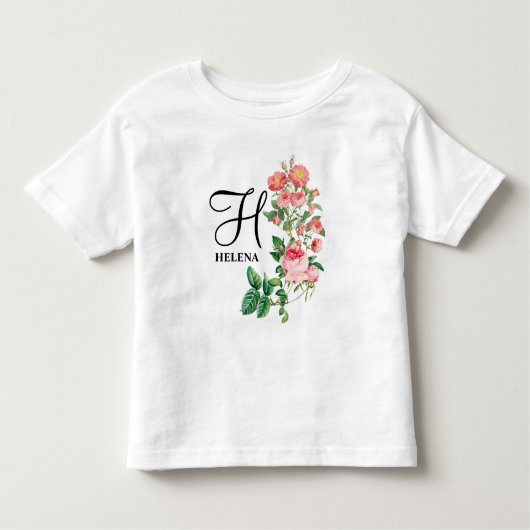 ヴィンテージフローラ植物単図カスタマイズ図 トドラーTシャツ (正面)