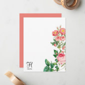 ヴィンテージフローラ植物単図カスタマイズ図 ノートカード (正面/裏面インサイチュ)