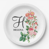 ヴィンテージフローラ植物単図カスタマイズ図 ペーパープレート (正面)