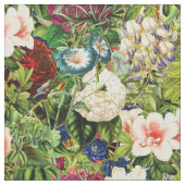 ヴィンテージフローラ植物園の模様 ファブリック (クローズアップ)