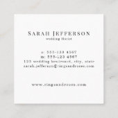 ヴィンテージフローラ植物学エレガント金ゴールド渦白 スクエア名刺 (裏面)