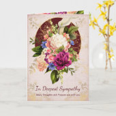 ヴィンテージフローラ植物性金ゴールドアクセント悔やみや弔慰 カード (黄色い花)