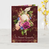 ヴィンテージフローラ植物金ゴールドアクセント悔やみや弔慰 カード (黄色い花)
