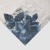 ヴィンテージフローラ植物鳥類ブルーデカップアート 薄葉紙 (詳細)