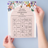 ヴィンテージフローラ検索ザゲストブライダルシャワービンゴ チラシ (手)